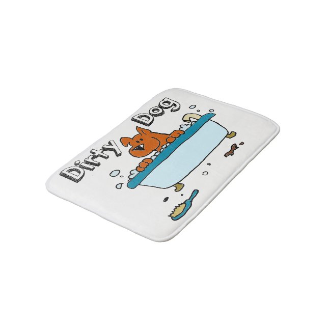 Schmutziger Hundebad-Matte Badematte (Schrägansicht)