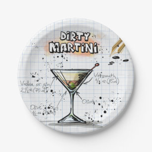 Schmutziger Martini Pappteller