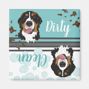 Schmutziger/Sauberer Berner Sennenhund  Magnet
