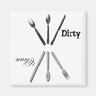 Schmutziger sauberer Spülmaschinen-Magnet Magnet