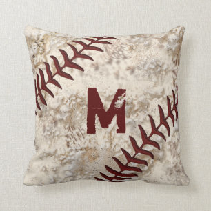 Schmutziges Baseball-Kissen Ihr MONOGRAMM, Kissen