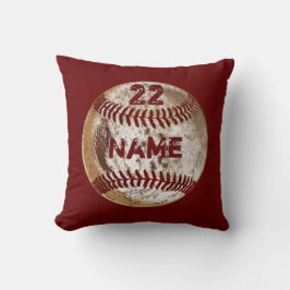Schmutziges Baseball-Kissen Ihr NAME, ZAHL, FARBEN Kissen