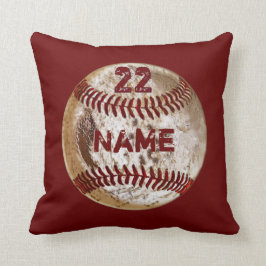 Schmutziges Baseball-Kissen Ihr NAME, ZAHL, FARBEN Kissen