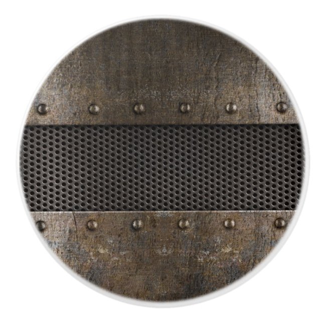 Schmutzmetallhintergrund Keramikknauf (Vorderseite)