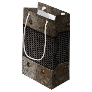 Schmutzmetallhintergrund Kleine Geschenktüte