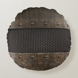 Schmutzmetallhintergrund Rundes Kissen