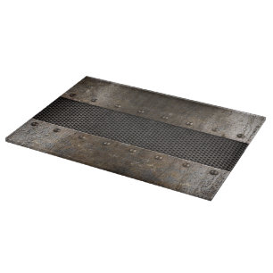 Schmutzmetallhintergrund Schneidebrett