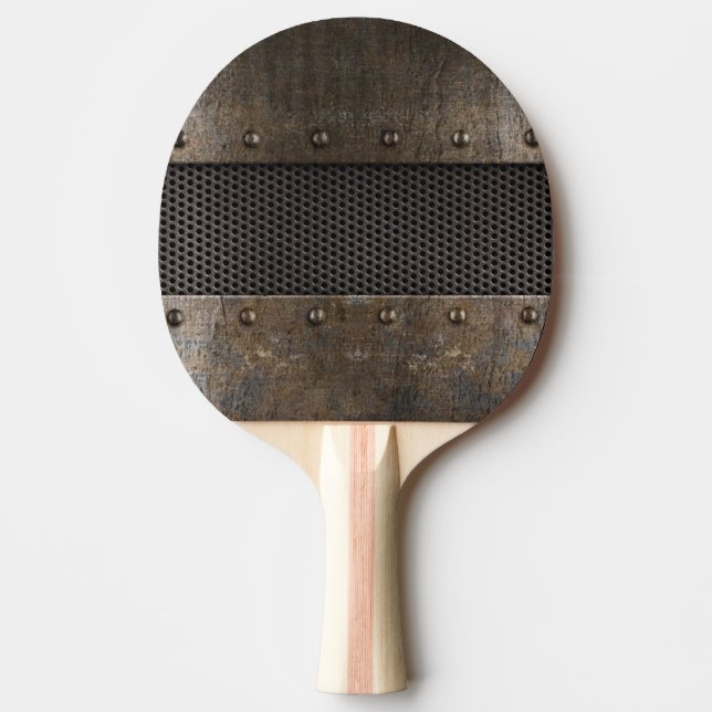 Schmutzmetallhintergrund Tischtennis Schläger (Vorderseite)