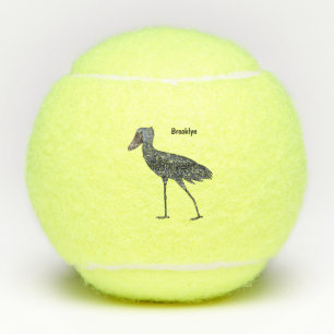 Schnabelstorch Cartoon-Illustration Tennisbälle