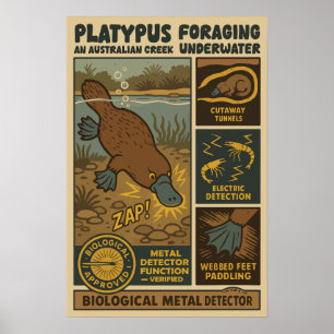 Schnabeltier Biologischer Metalldetektor Kunst Poster