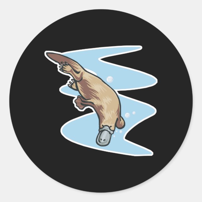 Schnabeltier Runder Aufkleber (Vorderseite)