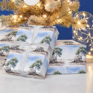 Schnabeltier unter Eukalyptusbaum Frohe Weihnachte Geschenkpapier