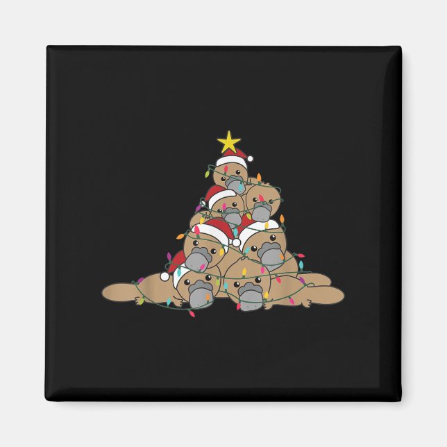 Schnabeltier-Weihnachtsbaum Lustige Weihnachts-Tie Magnet (Vorne)