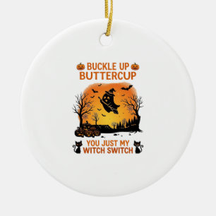 Schnall An Butterblume Halloween Geist Hexenhut Be Keramik Ornament