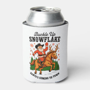 Schnall An Schneeschuh Rodeo Cowboy Weihnachtsmann Dosenkühler
