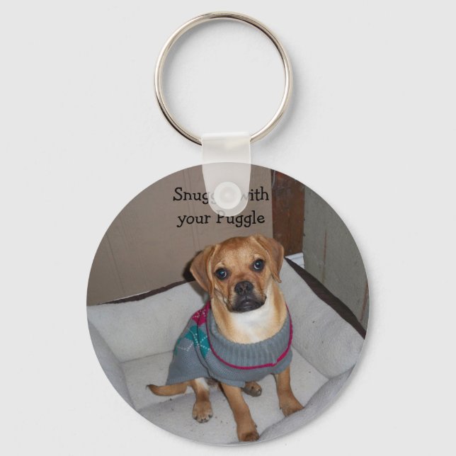 Schnallen Sie mit Ihrem Puggle-Schlüsselanhänger Schlüsselanhänger (Vorderseite)