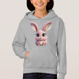Schnappschuss: Adorable Pink Cartoon Rabbit Hoodie