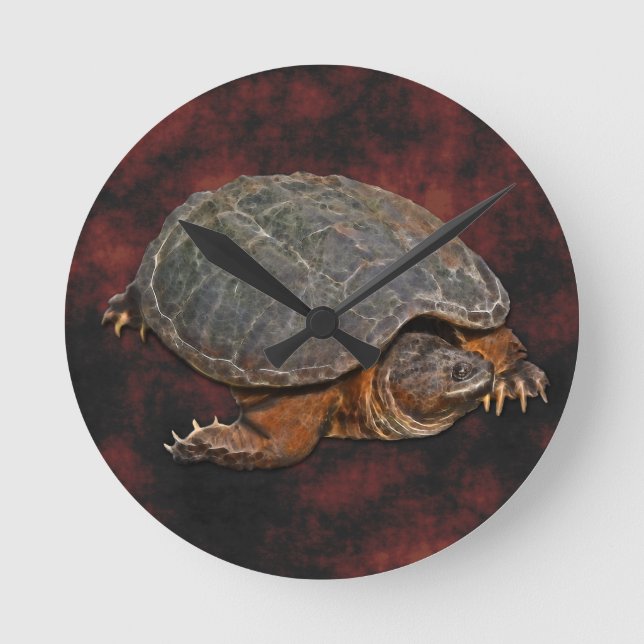 Schnappschuss Terrapin-lover Geschenk Runde Wanduhr (Vorderseite)