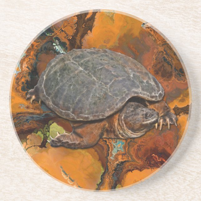 Schnappschuss Terrapin-lover Geschenk Sandstein Untersetzer (Vorne)