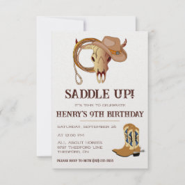 Schnappt euch! Es ist Zeit zu feiern! Cowboy Birth Einladung