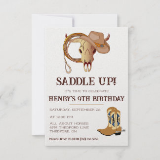 Schnappt euch! Es ist Zeit zu feiern! Cowboy Birth Einladung