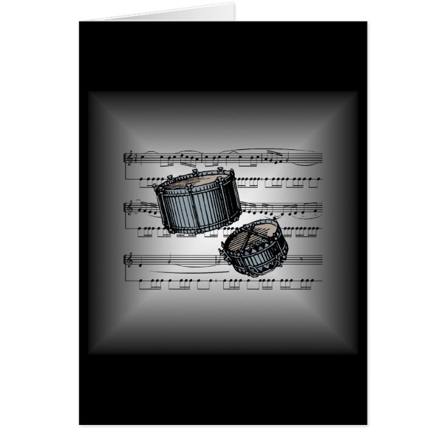 Schnarrtrommeln ~ 3-D Noten ~ Silber u. Schwarzes (Vorne)