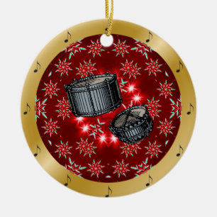 Schnarrtrommeln ~ Silber ~ Red~ Gold~ Weihnachten~ Keramik Ornament