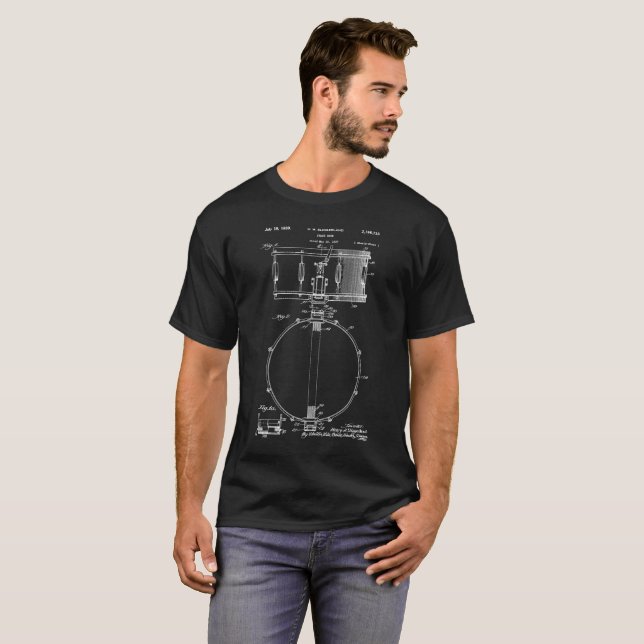Schnarrtrommelpatent-Schlagzeugert-shirt - T-Shirt (Vorne ganz)