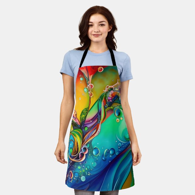 Schnauze! Farbige Bläschen Abstrakt Schürze (Getragen)