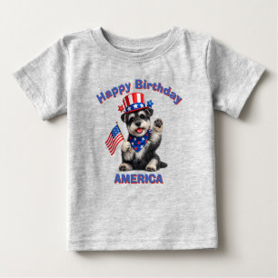 Schnauzer (2ag) Patriotisches Kind T-Shirt