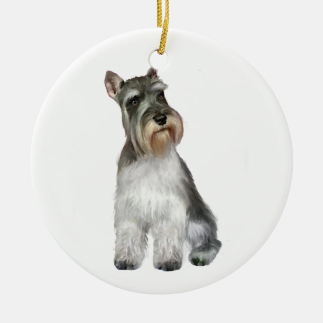 Schnauzer (A11) Keramik Ornament (Vorne)