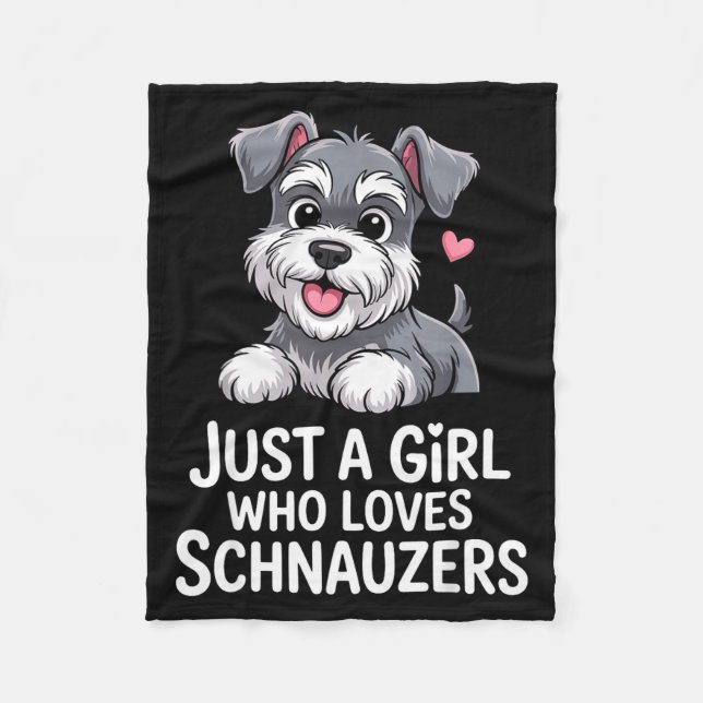 Schnauzer Art For Women Girls Kids Mini Schnauzer  Fleecedecke (Vorderseite)