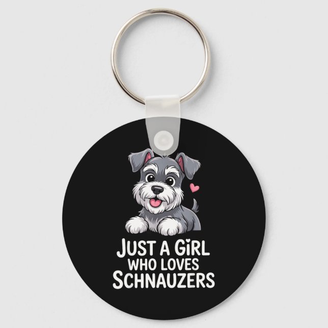 Schnauzer Art For Women Girls Kids Mini Schnauzer  Schlüsselanhänger (Vorderseite)