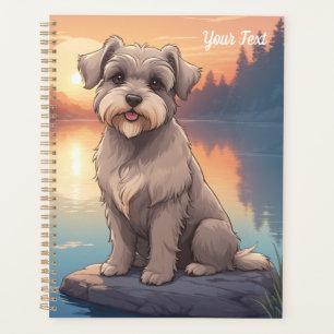 Schnauzer au bord du lac