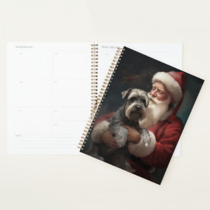 Schnauzer avec Noël Festif du Père Noël