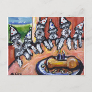 Schnauzer birthday einladungspostkarte