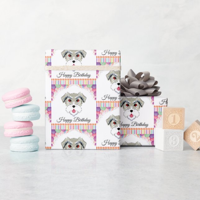 Schnauzer Birthday Geschenkpapier (Babyparty)