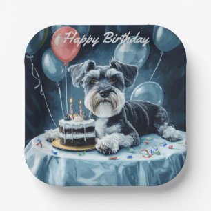 Schnauzer Birthday Pappteller