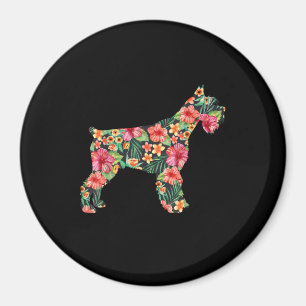 Schnauzer Blume Funny Dog Silhouette Blumengeschen Magnet