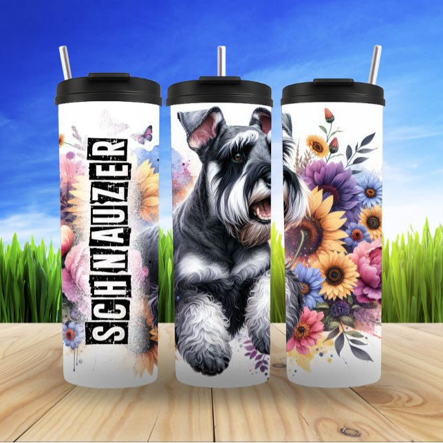 Schnauzer-Blütenfrosch Thermosbecher (Von Creator hochgeladen)