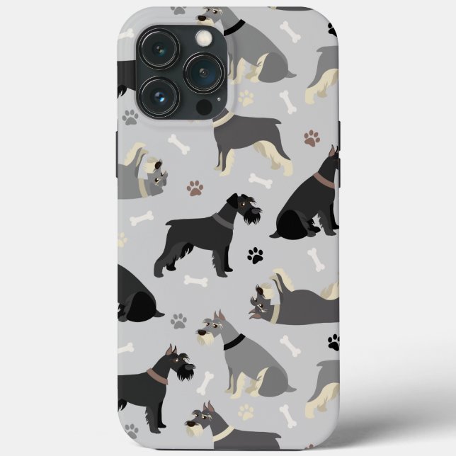 Schnauzer Bones and Paws Coque-Mate coque iphone (Verso)