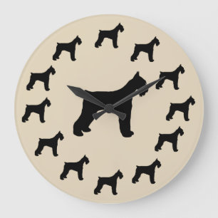 Schnauzer Breed Wall Decor Clock Große Wanduhr