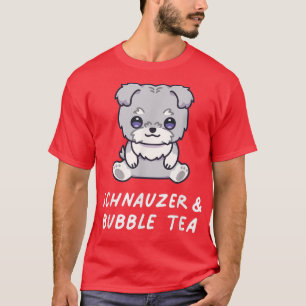 Schnauzer & Bubble Tea Kawaii Niedlich Anime Dog L T-Shirt