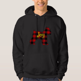 SCHNAUZER BUFFALO KARIERT MIT JOY CHRISTMAS DOG HOODIE
