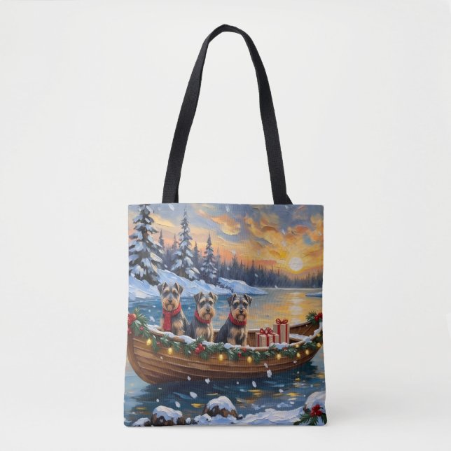 Schnauzer Christmas Boat Holiday Tasche (Vorderseite)