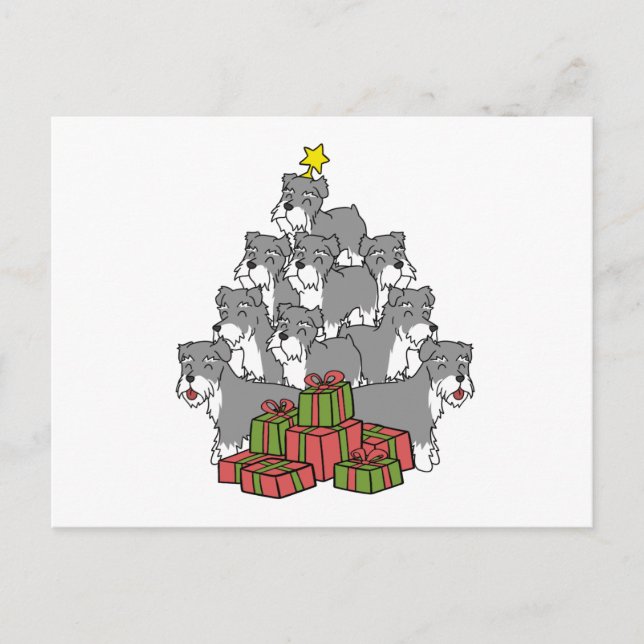 Schnauzer Christmas Tree Postkarte (Vorderseite)
