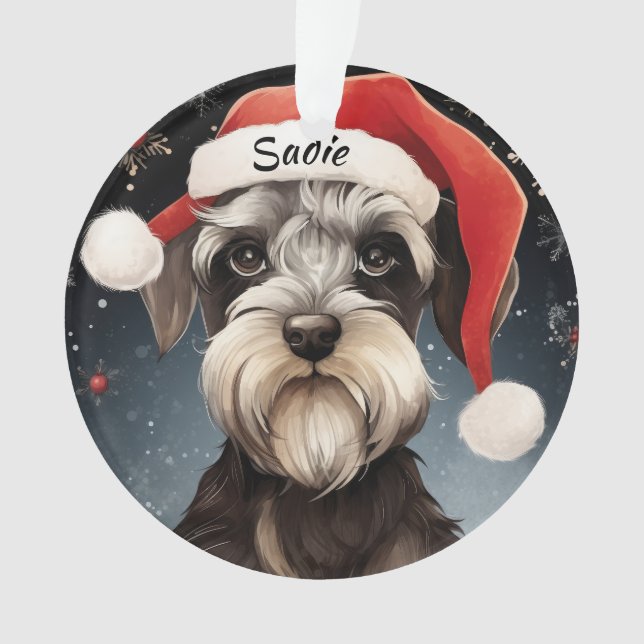 Schnauzer Custom Christmas Ornament (Vorderseite)