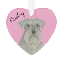 Schnauzer de plongeur de coeur rose personnalisé