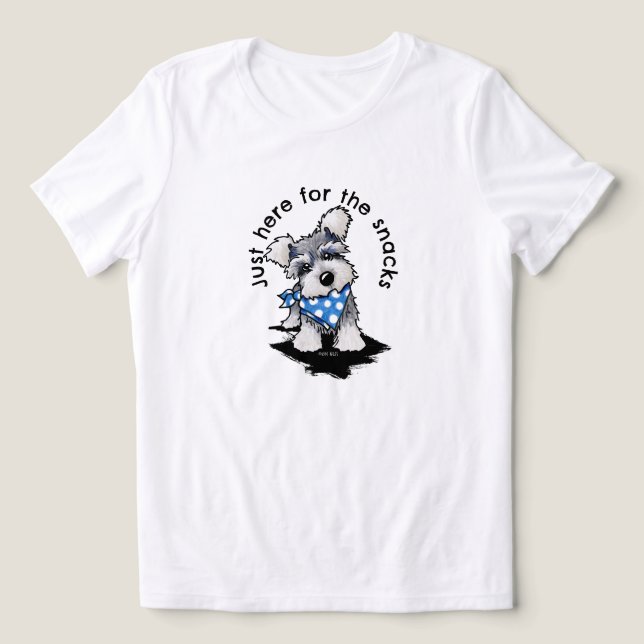 Schnauzer direkt vor Ort für Snacks T - Shirt (Design Vorderseite)