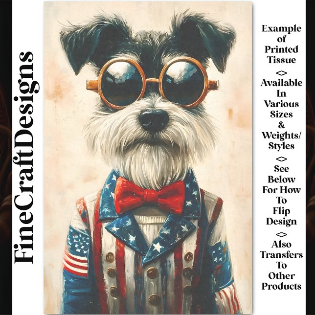 Schnauzer Dog, American Style Jacket CC9 Decoupage Seidenpapier (Von Creator hochgeladen)